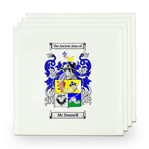 Mc Donnell Set of Four Small Tiles with Coat of Arms